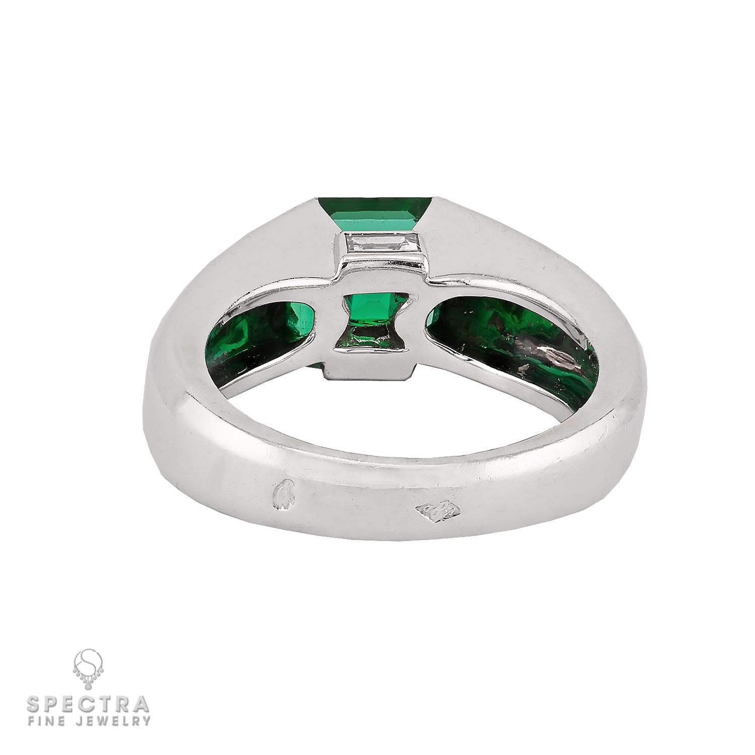 Cartier Zambian Emerald & Diamond Ring in 18K White Gold