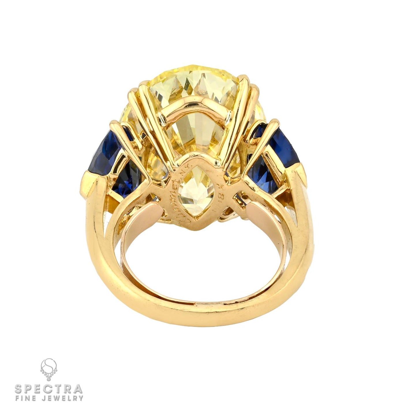 Chaumet 20.09ct Fancy Vivid Yellow Diamond & Sapphire Ring | GIA VVS1