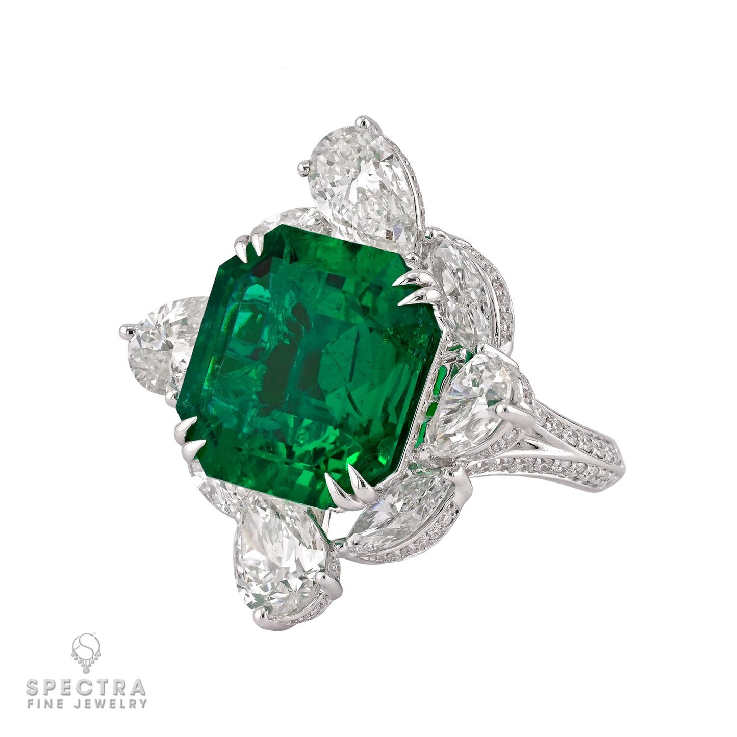 Spectra 8.93 ct. Colombian No Oil Emerald Ring