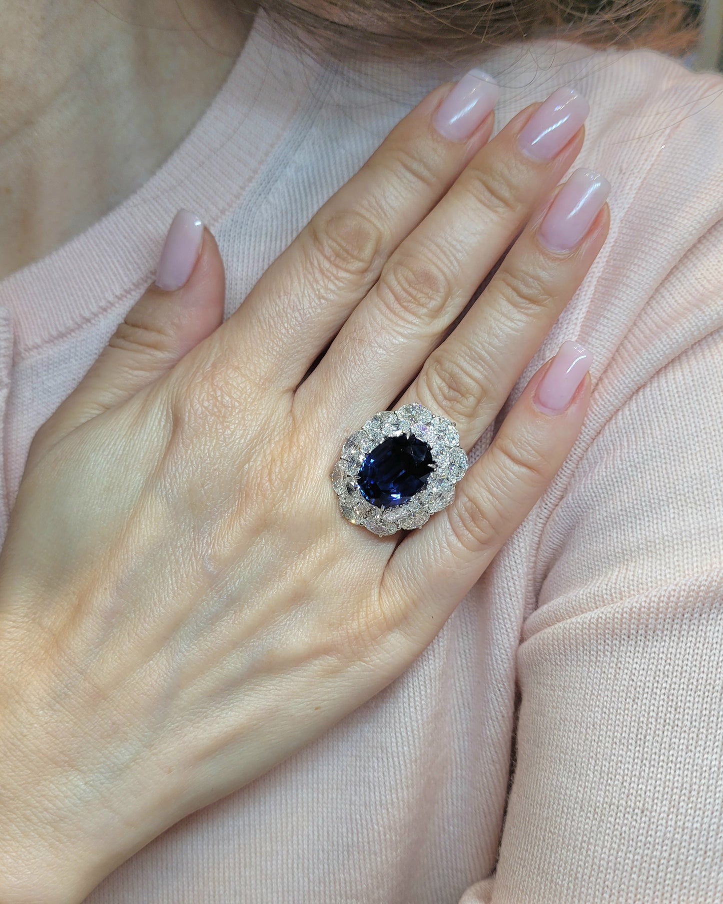 12.37 ct. No-Heat Madagascar Sapphire & Diamond Ring | Spectra Fine Jewelry - view 5