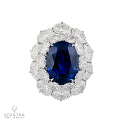 12.37 ct. No-Heat Madagascar Sapphire & Diamond Ring | Spectra Fine Jewelry