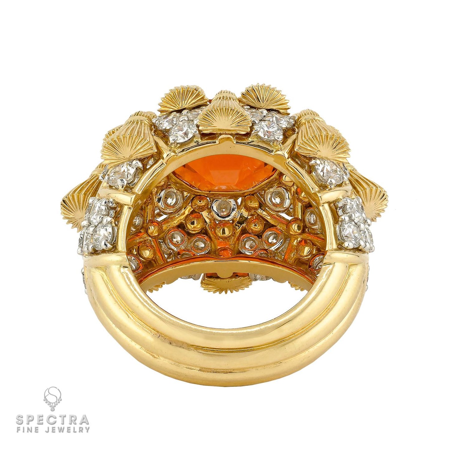 Tiffany & Co. Schlumberger Spessartite "Tapestry" Ring 9.65ct, Signed
