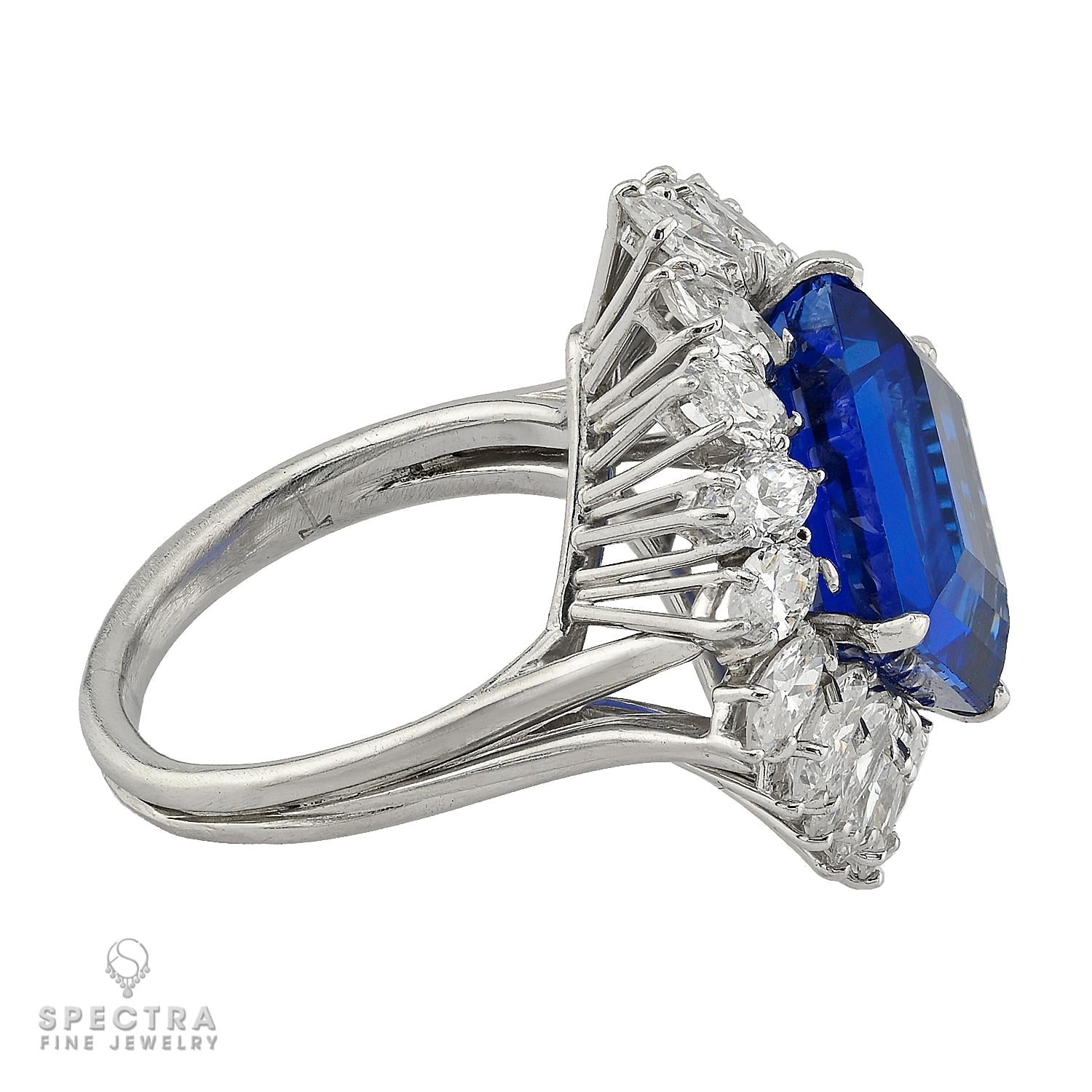 Harry Winston 10.43ct Ceylon Sapphire Diamond Ring | Platinum