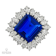 Harry Winston 10.43ct Ceylon Sapphire Diamond Ring | Platinum