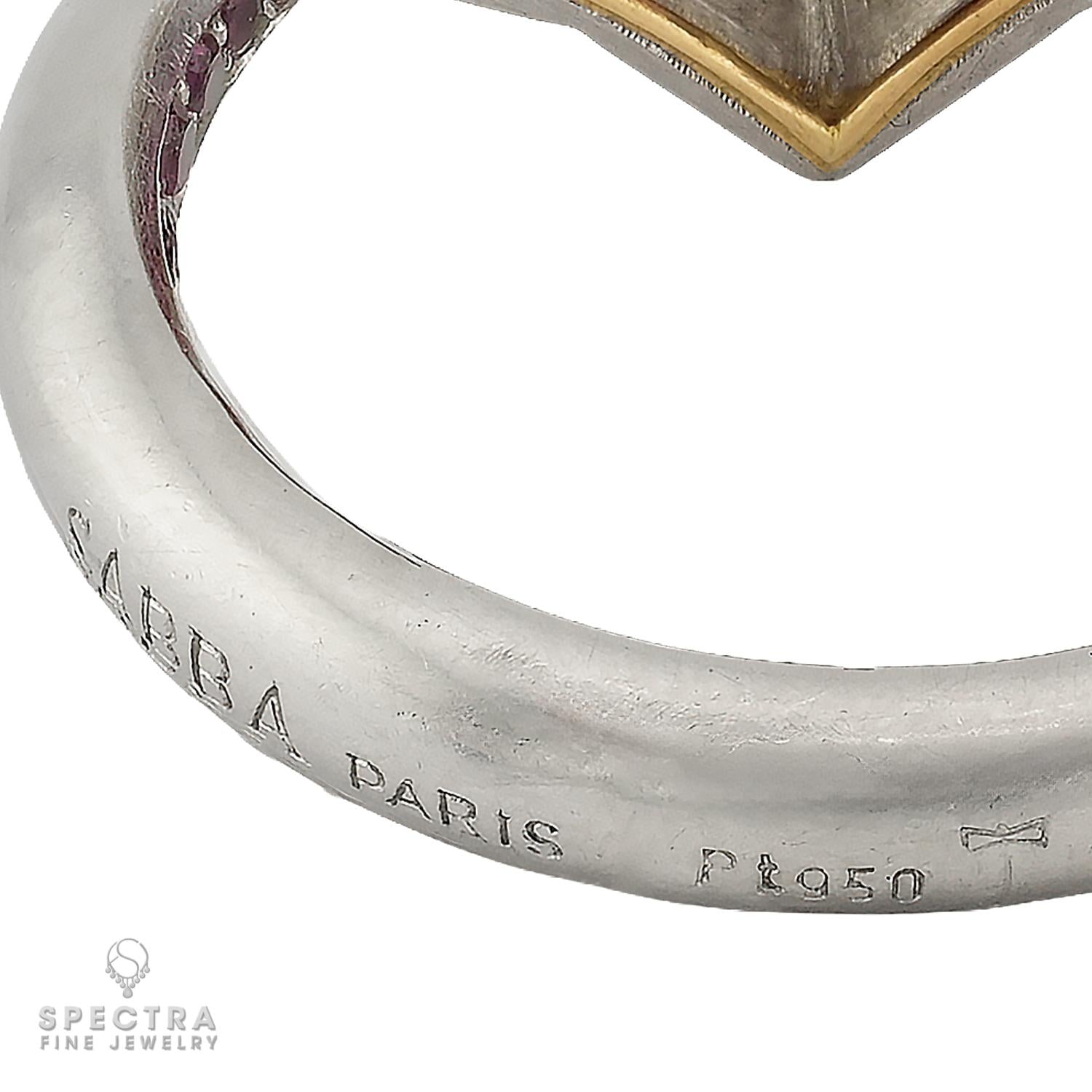 Sabba Paris 2.05 ct Burmese Ruby Ring in Platinum | Signed