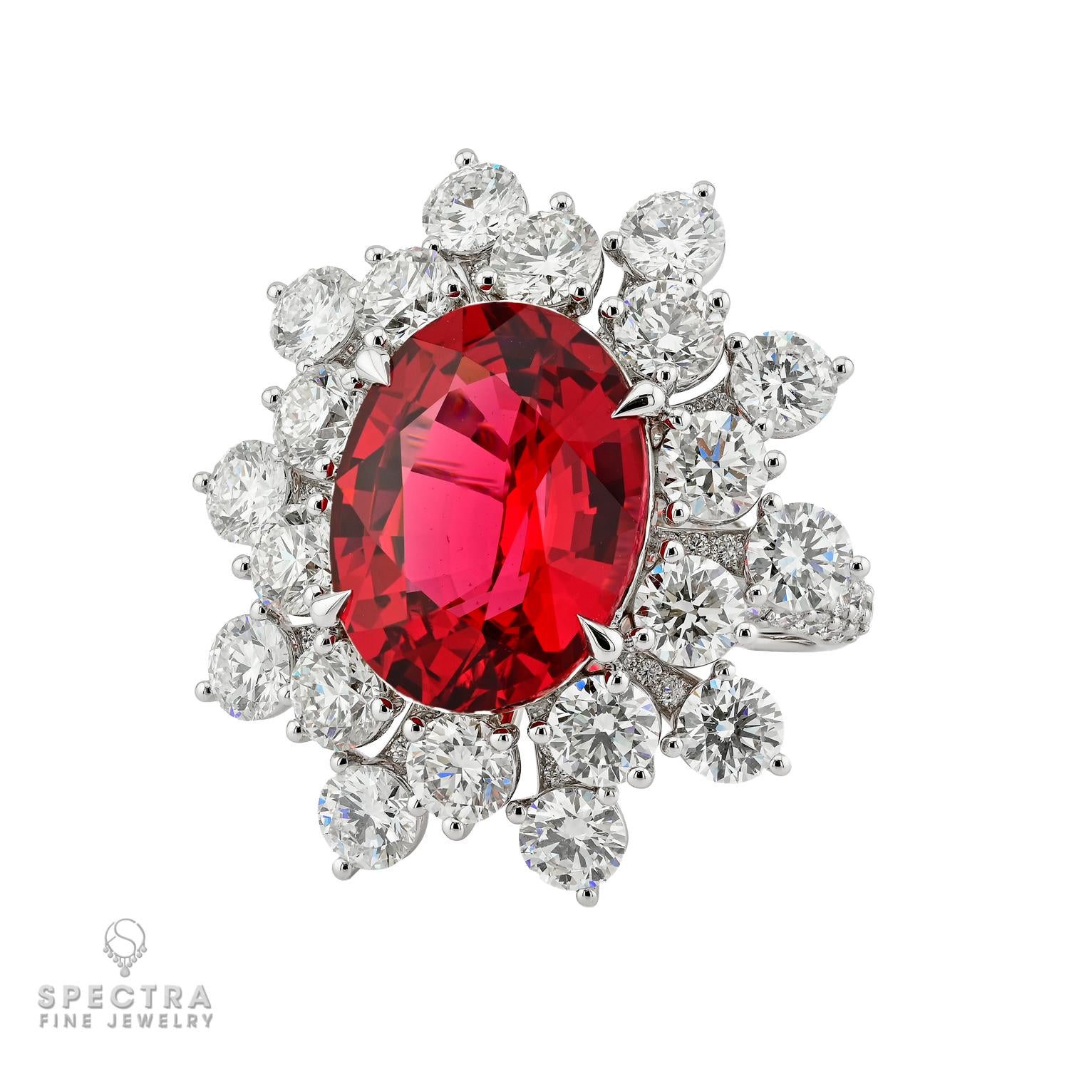 10.48ct Tanzania Red Spinel & 7.30ct Diamond Ring | Spectra Fine Jewelry