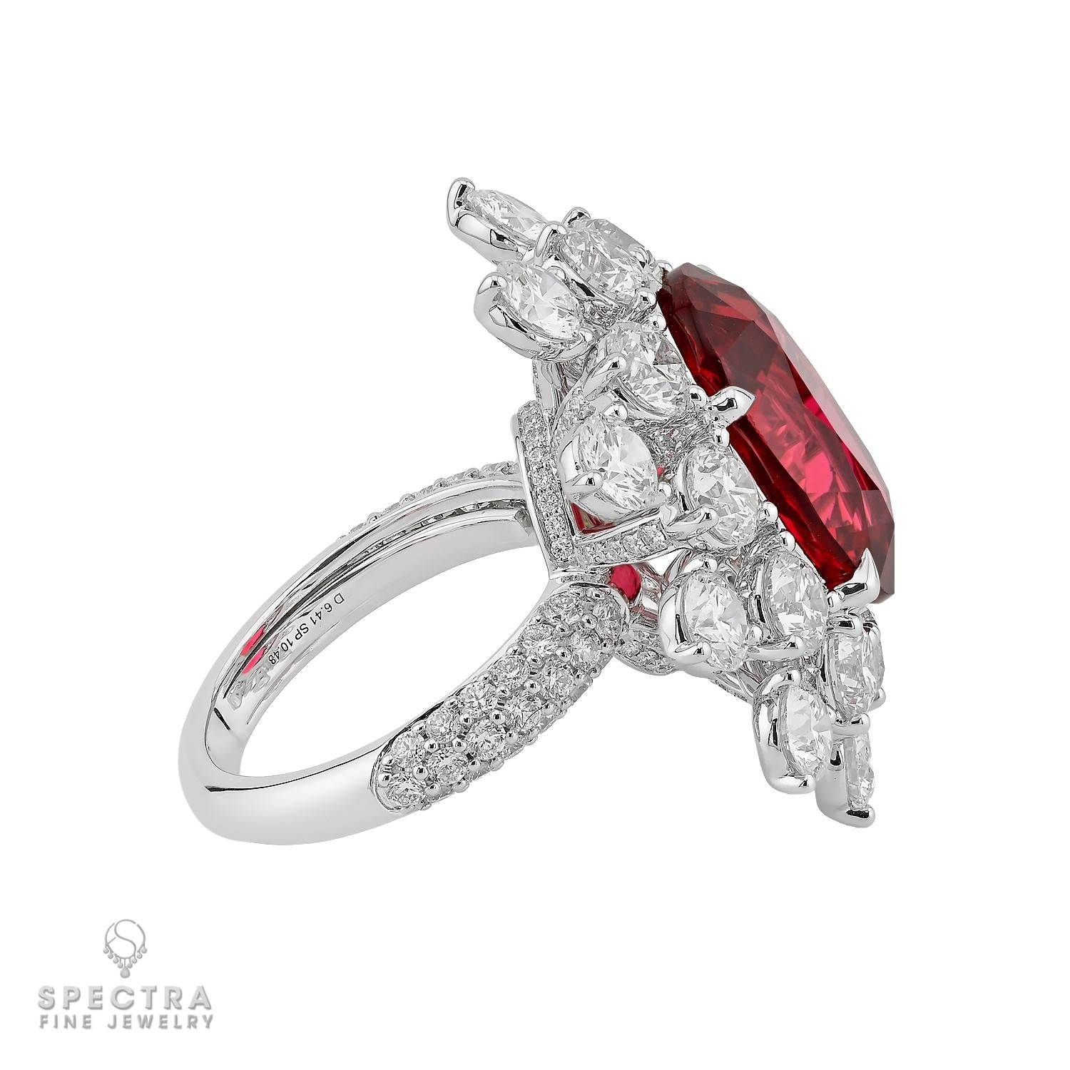 10.48ct Tanzania Red Spinel & 7.30ct Diamond Ring | Spectra Fine Jewelry