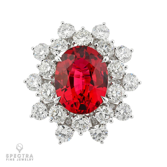 10.48ct Tanzania Red Spinel & 7.30ct Diamond Ring | Spectra Fine Jewelry