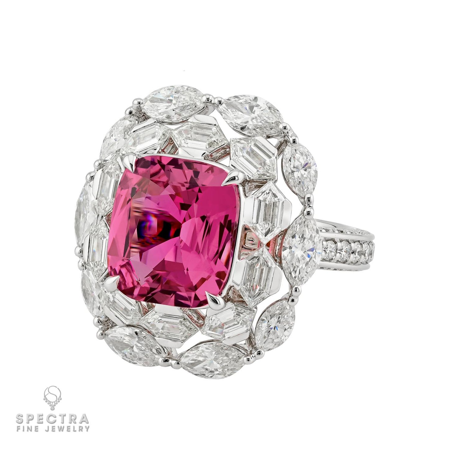 6.24 ct. Tanzania Pink Spinel & 4.17 ct. Diamond Ring | Spectra