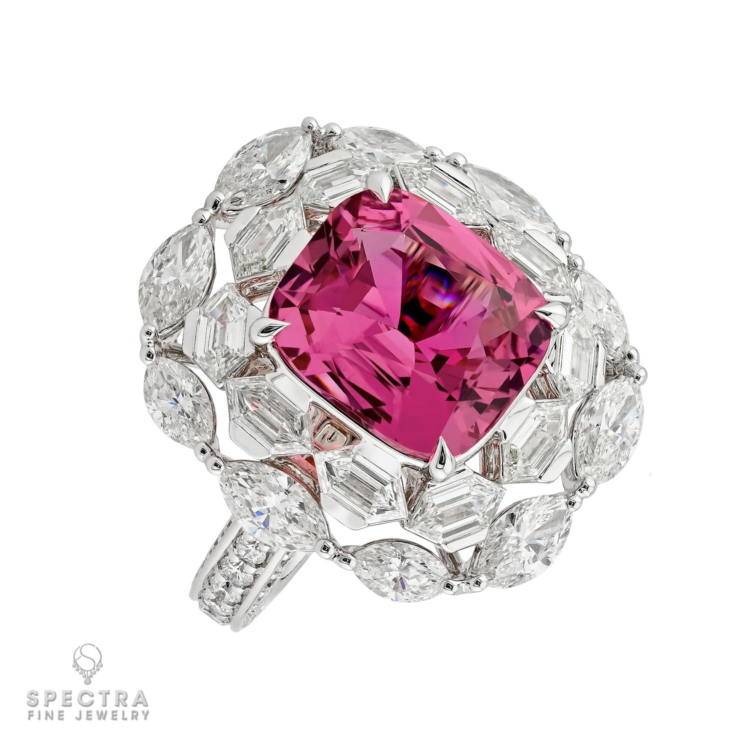 6.24 ct. Tanzania Pink Spinel & 4.17 ct. Diamond Ring | Spectra