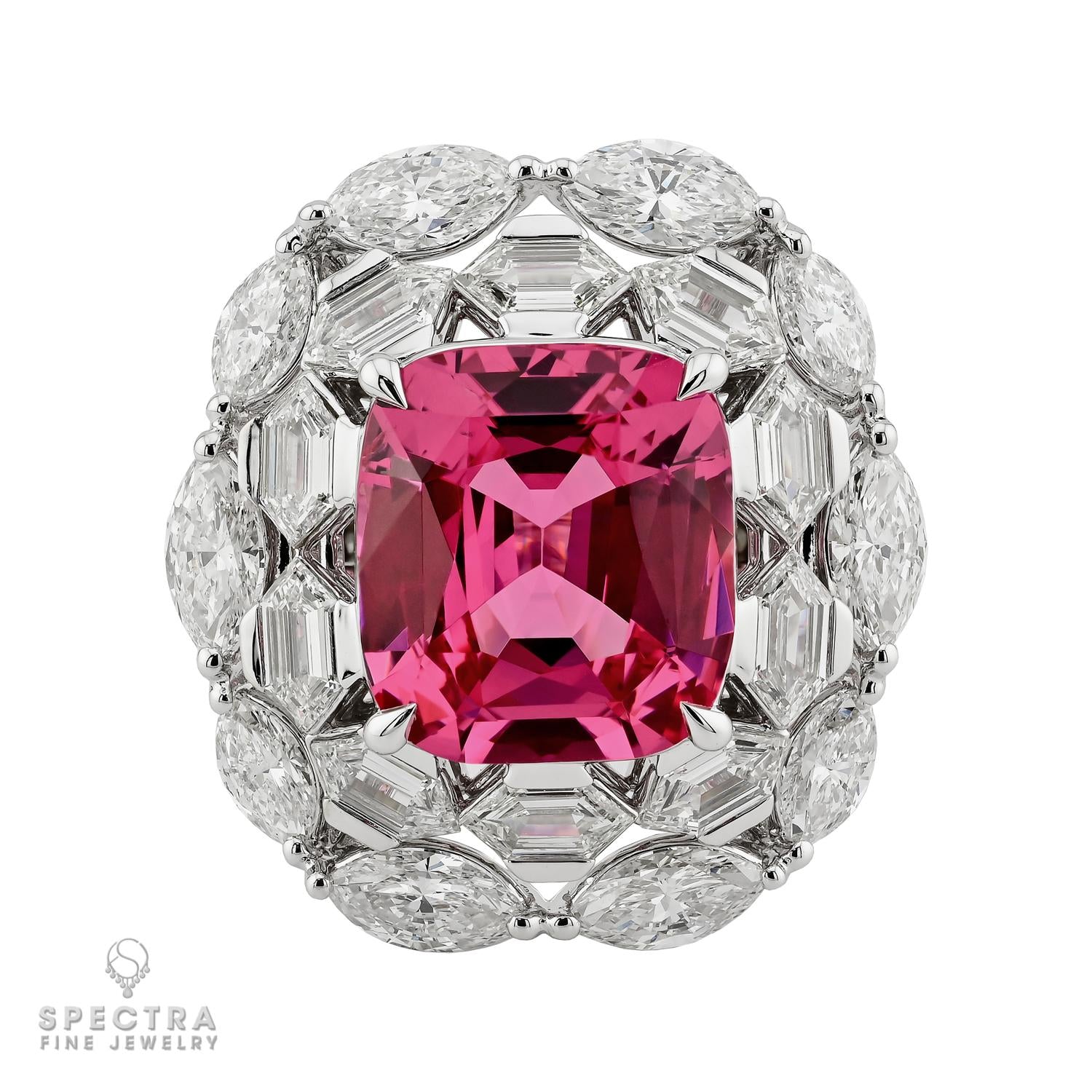 6.24 ct. Tanzania Pink Spinel & 4.17 ct. Diamond Ring | Spectra