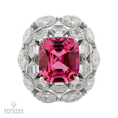 6.24 ct. Tanzania Pink Spinel & 4.17 ct. Diamond Ring | Spectra