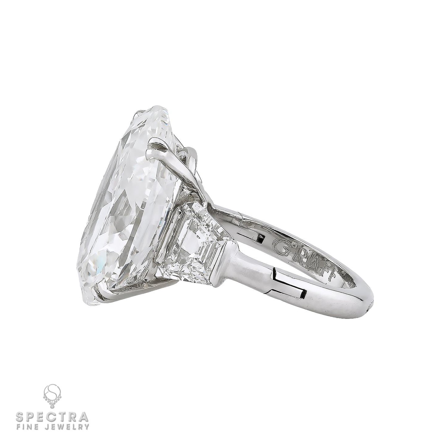 Graff 13.11ct Oval Diamond Engagement Ring GIA H VS1 Platinum