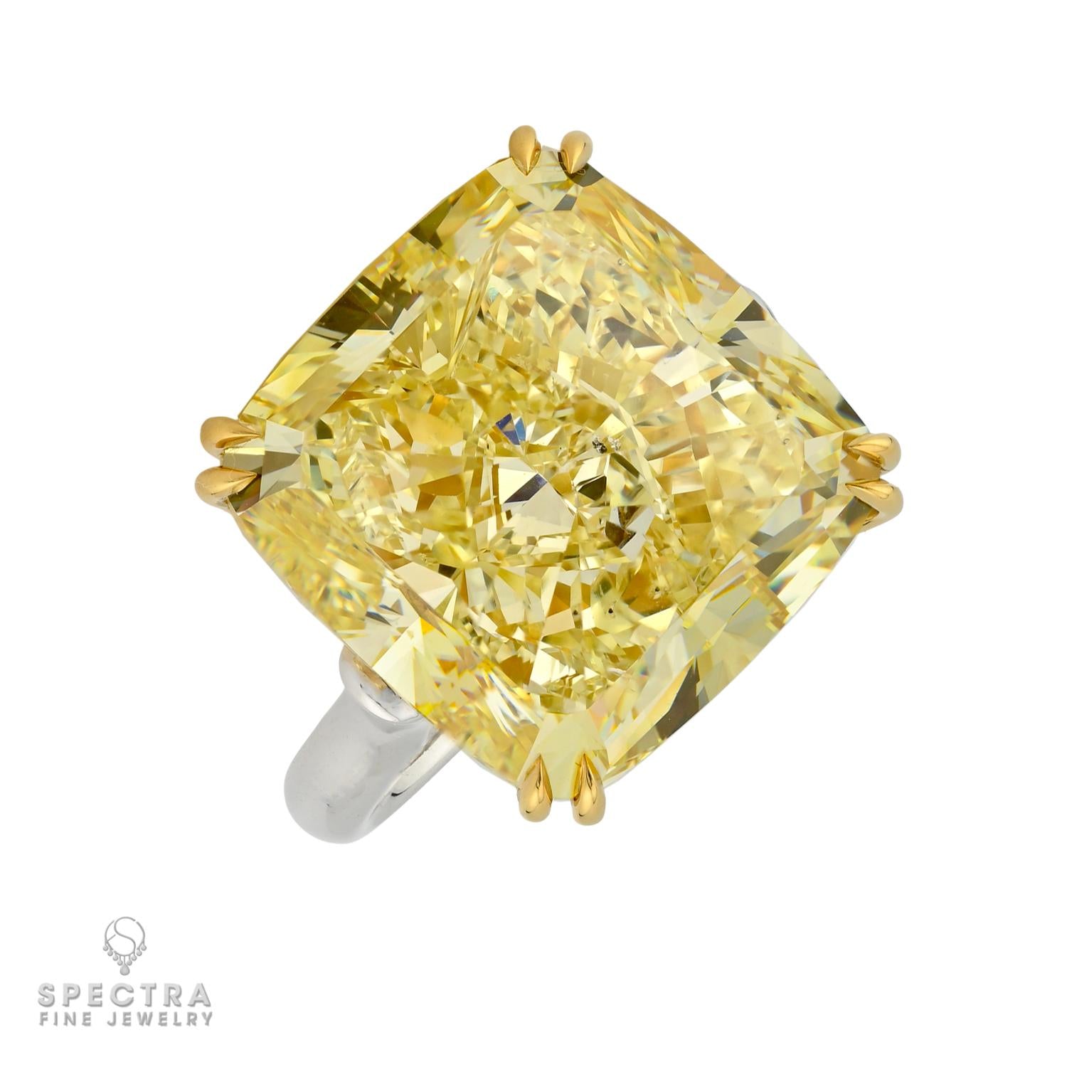 30.14ct Fancy Yellow Diamond Solitaire Ring by Spectra Fine Jewelry