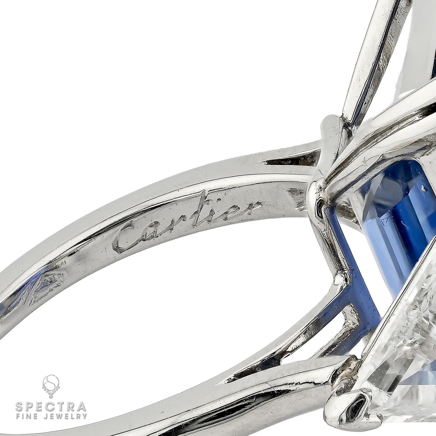 39.0 ct. Ceylon No-Heat Sapphire & Diamond Ring Signed Cartier