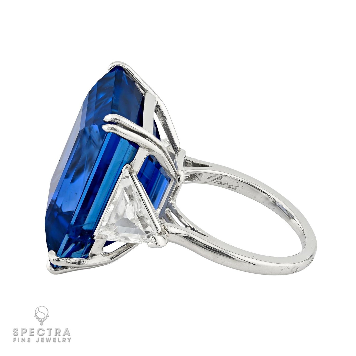 39.0 ct. Ceylon No-Heat Sapphire & Diamond Ring Signed Cartier