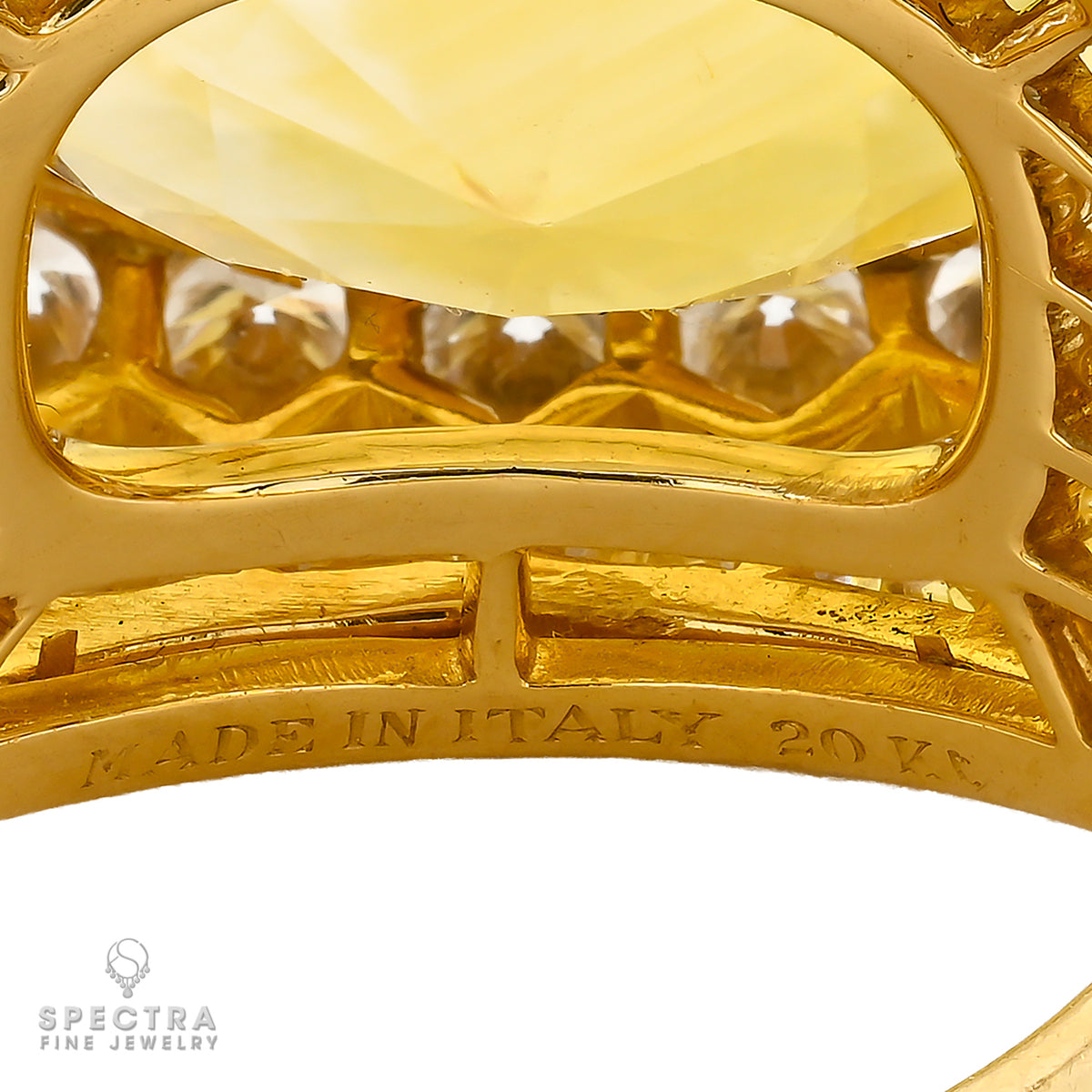 Bulgari 31.39ct Ceylon No-Heat Yellow Sapphire Diamond Ring, 1970s