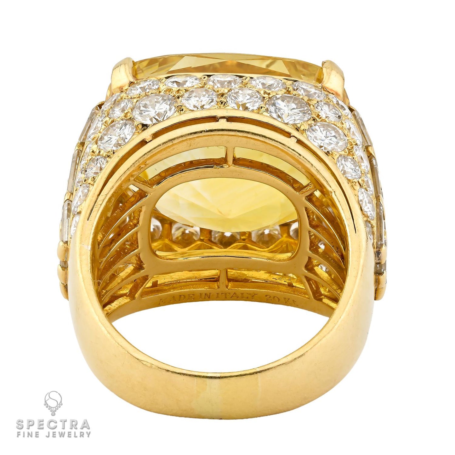 Bulgari 31.39ct Ceylon No-Heat Yellow Sapphire Diamond Ring, 1970s