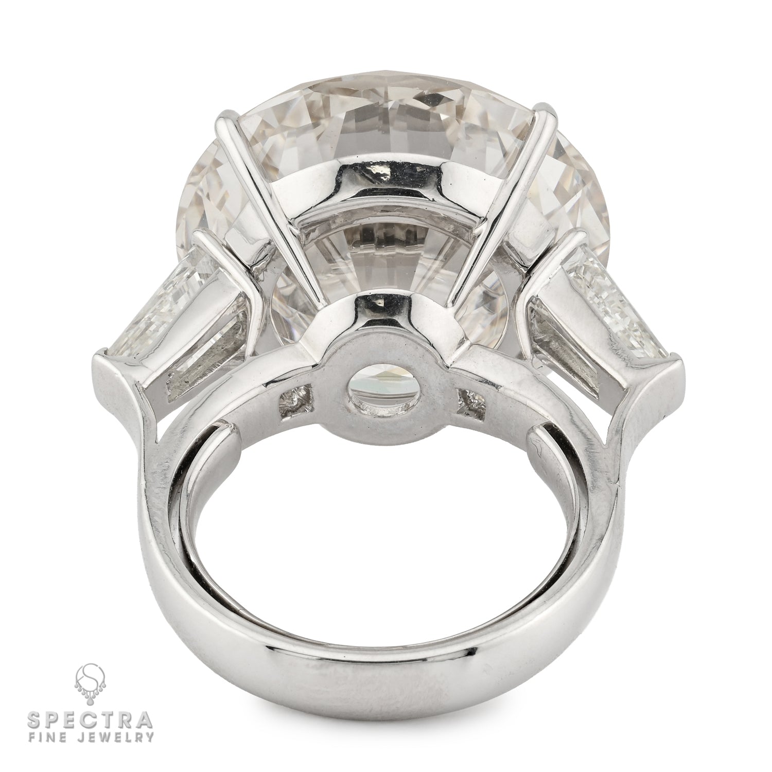 25.56 Carat Round Brilliant Diamond Three-Stone Engagement Ring