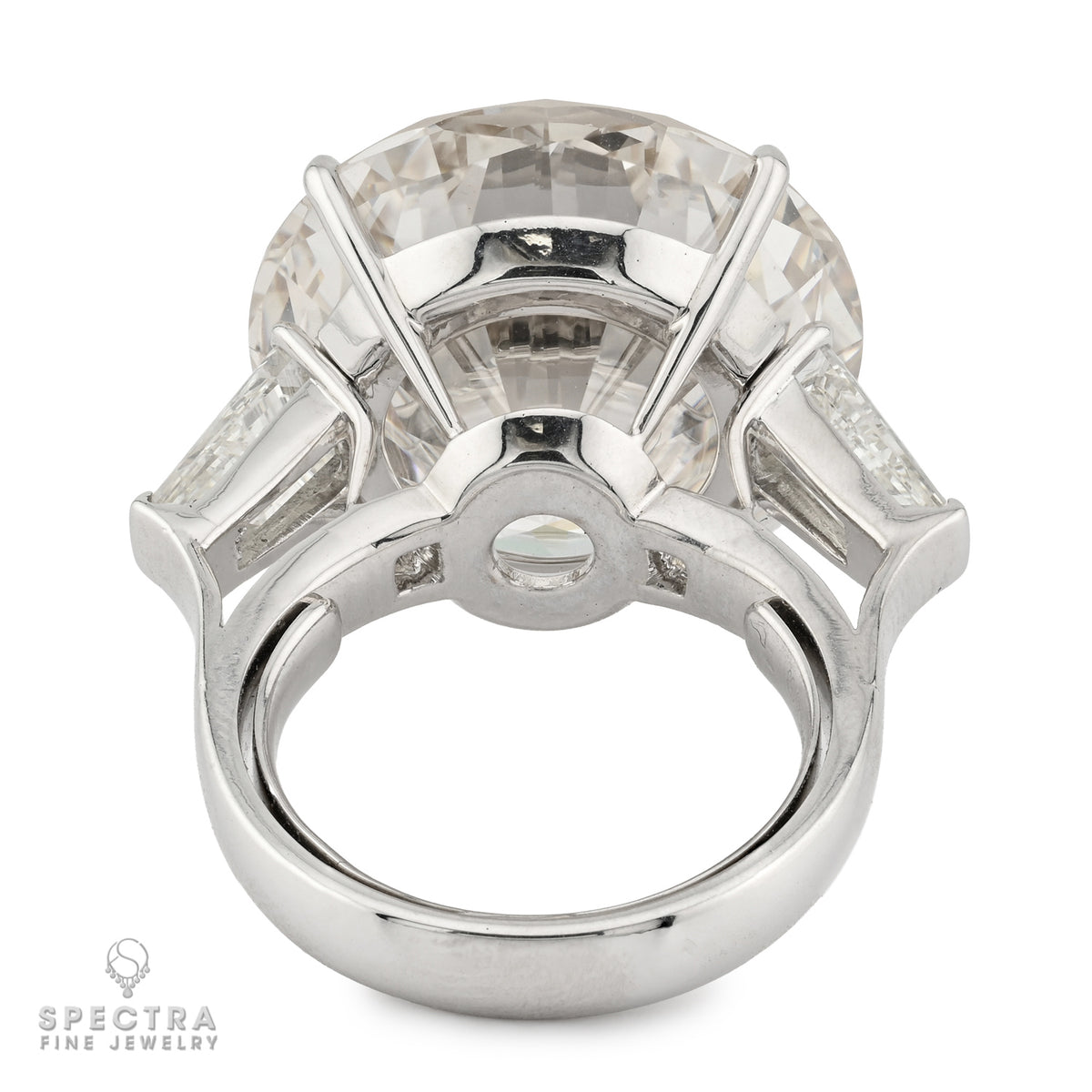 25.56 Carat Round Brilliant Diamond Three-Stone Engagement Ring