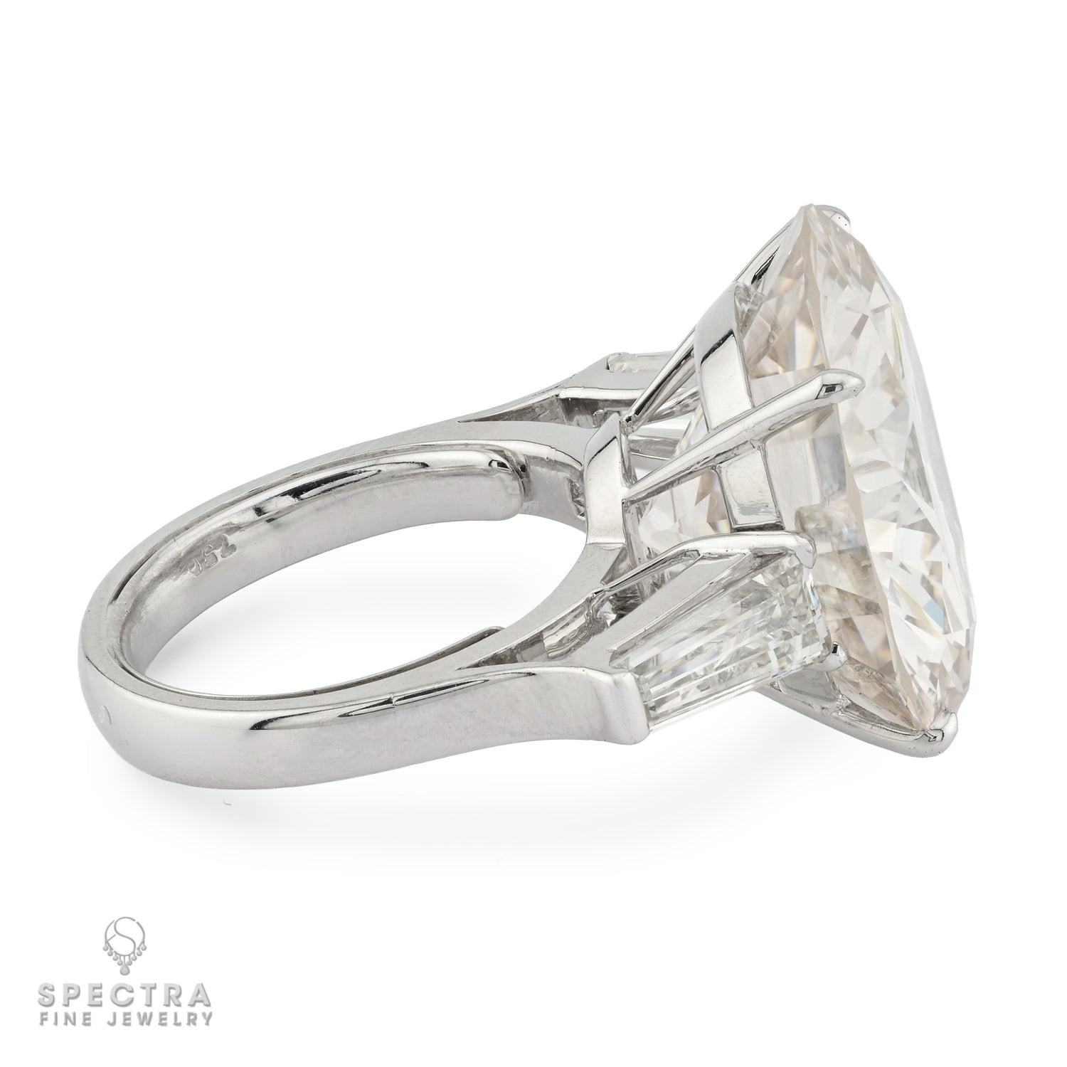 25.56 Carat Round Brilliant Diamond Three-Stone Engagement Ring