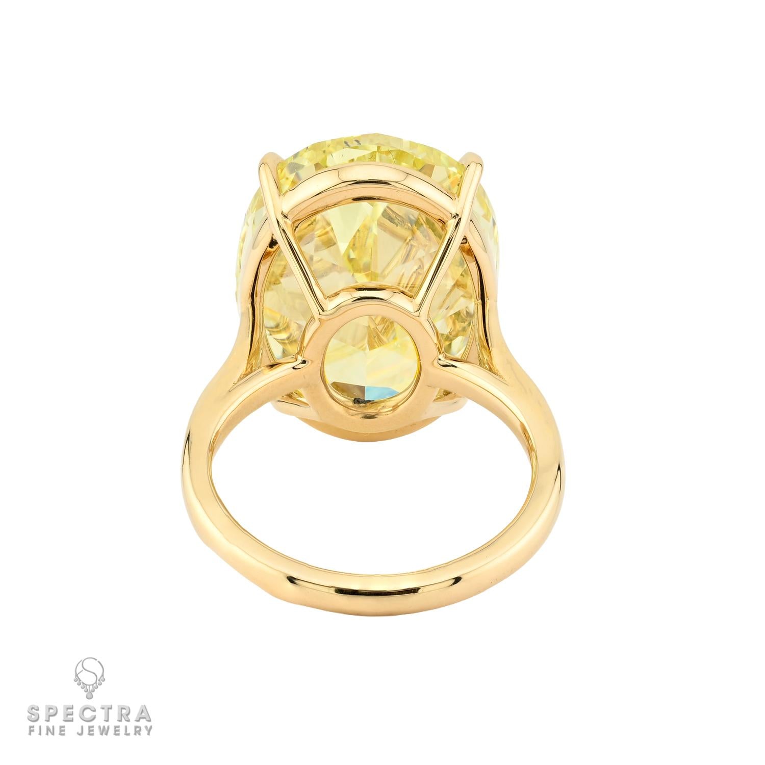 18.50ct Fancy Intense Yellow Oval Diamond Ring | Spectra Fine Jewelry