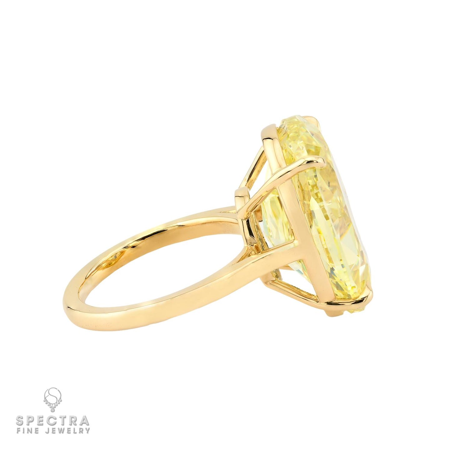 18.50ct Fancy Intense Yellow Oval Diamond Ring | Spectra Fine Jewelry