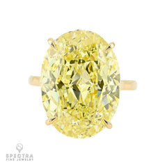 18.50ct Fancy Intense Yellow Oval Diamond Ring | Spectra Fine Jewelry