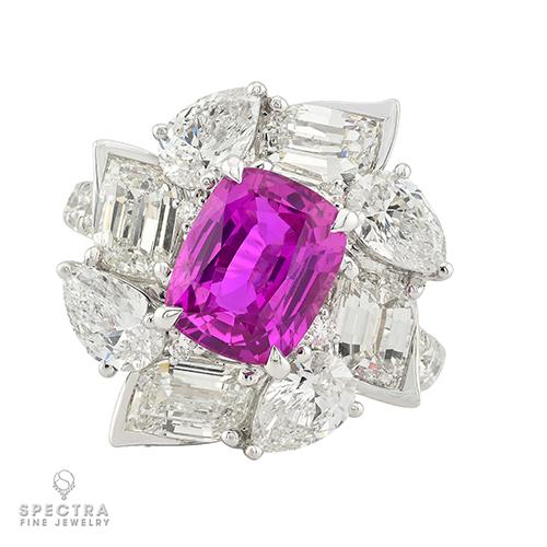 3.04 ct. Unheated Ceylon Pink Sapphire & Diamond Ring | Spectra Fine Jewelry