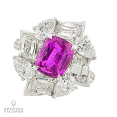 Spectra 3.04 ct .Ceylon No-Heat Pink Sapphire Diamond Ring