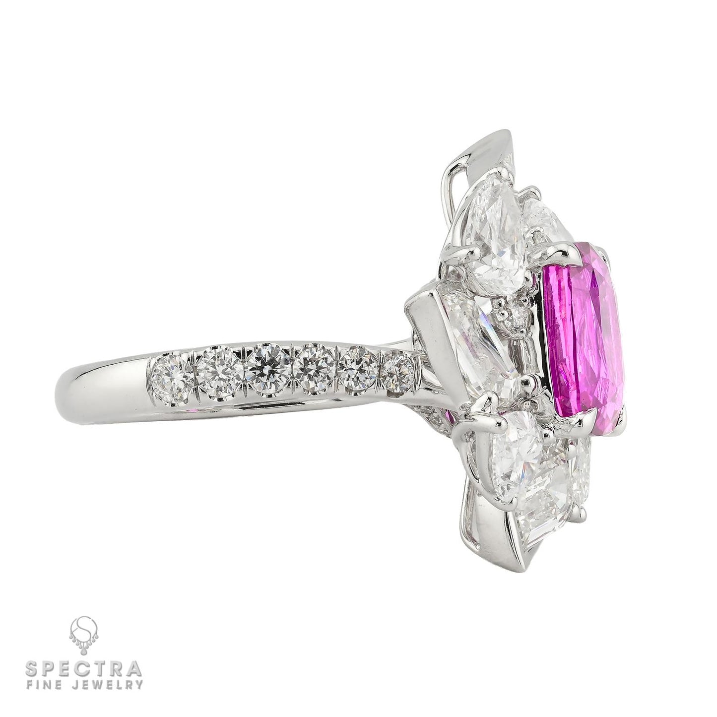 3.04 ct. Unheated Ceylon Pink Sapphire & Diamond Ring | Spectra Fine Jewelry