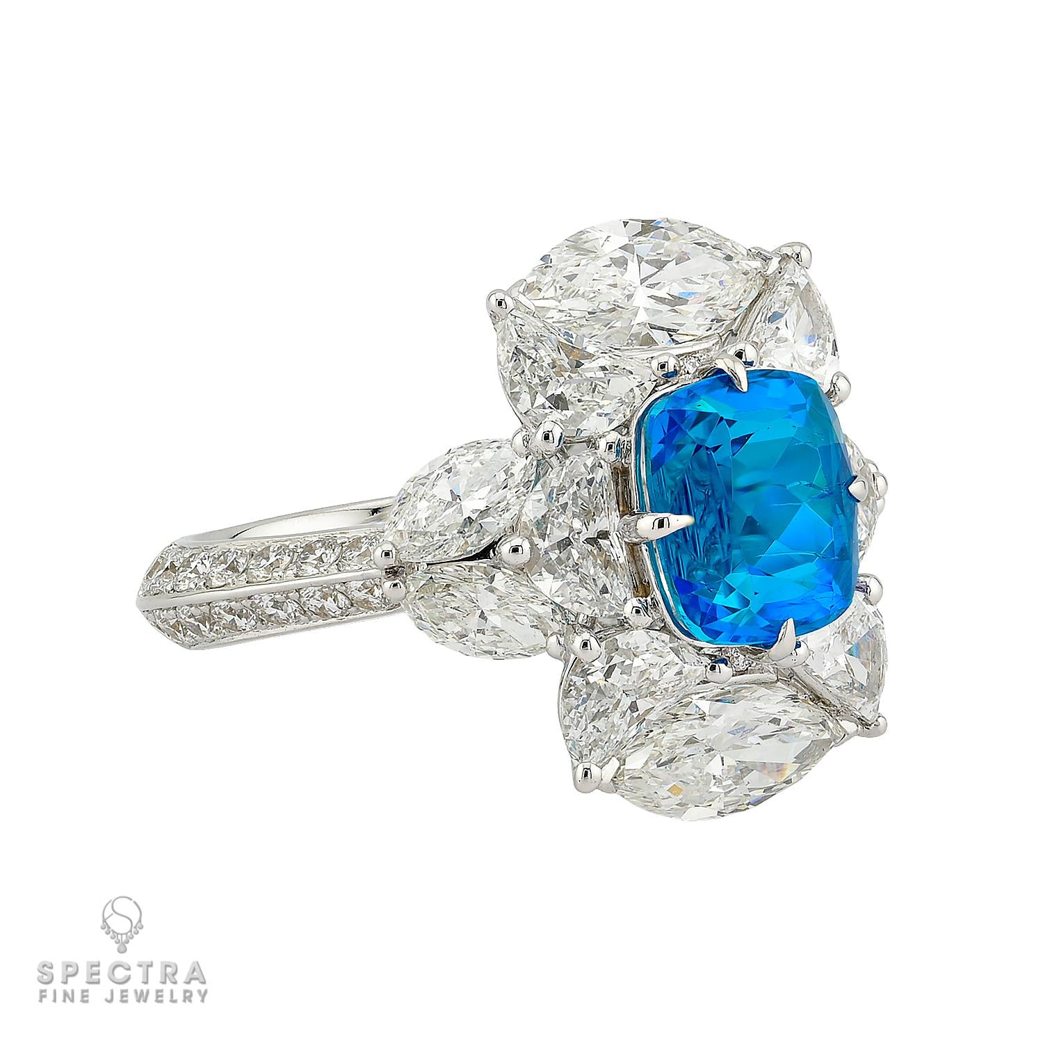 3.15ct Brazilian Paraiba Tourmaline & Diamond Ring | Gubelin