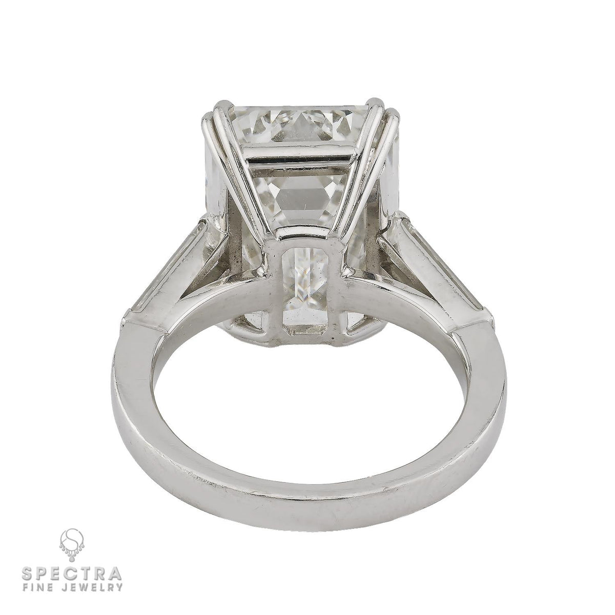 10.80ct Emerald Cut Diamond Engagement Ring in Platinum | GIA