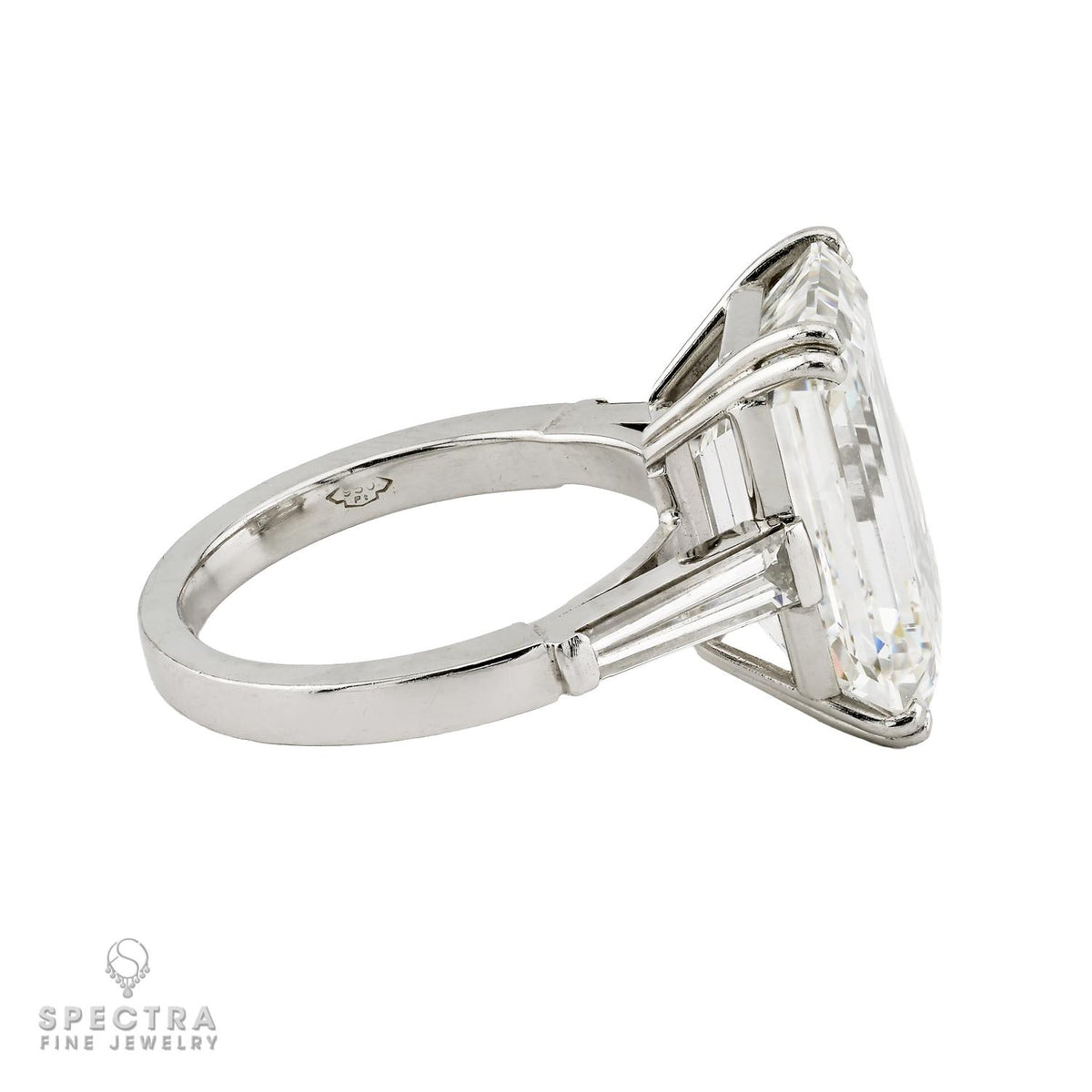 10.80ct Emerald Cut Diamond Engagement Ring in Platinum | GIA