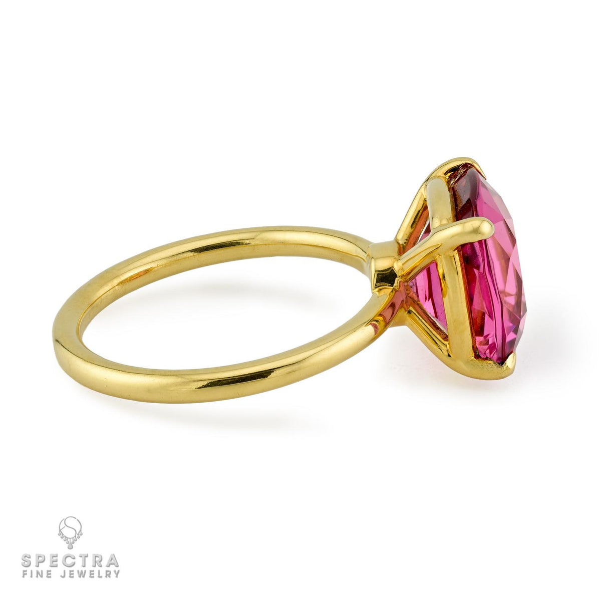 5.76ct Burmese No-Heat Pink Spinel Ring in 18K Yellow Gold