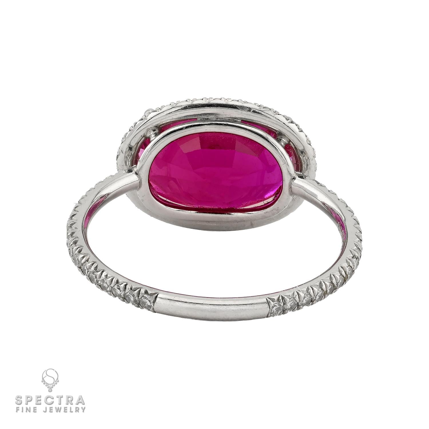 3.33 ct. Burma No-Heat Ruby & Diamond Ring | AGL