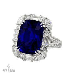 23.01ct Unheated Ceylon Sapphire Diamond Ring