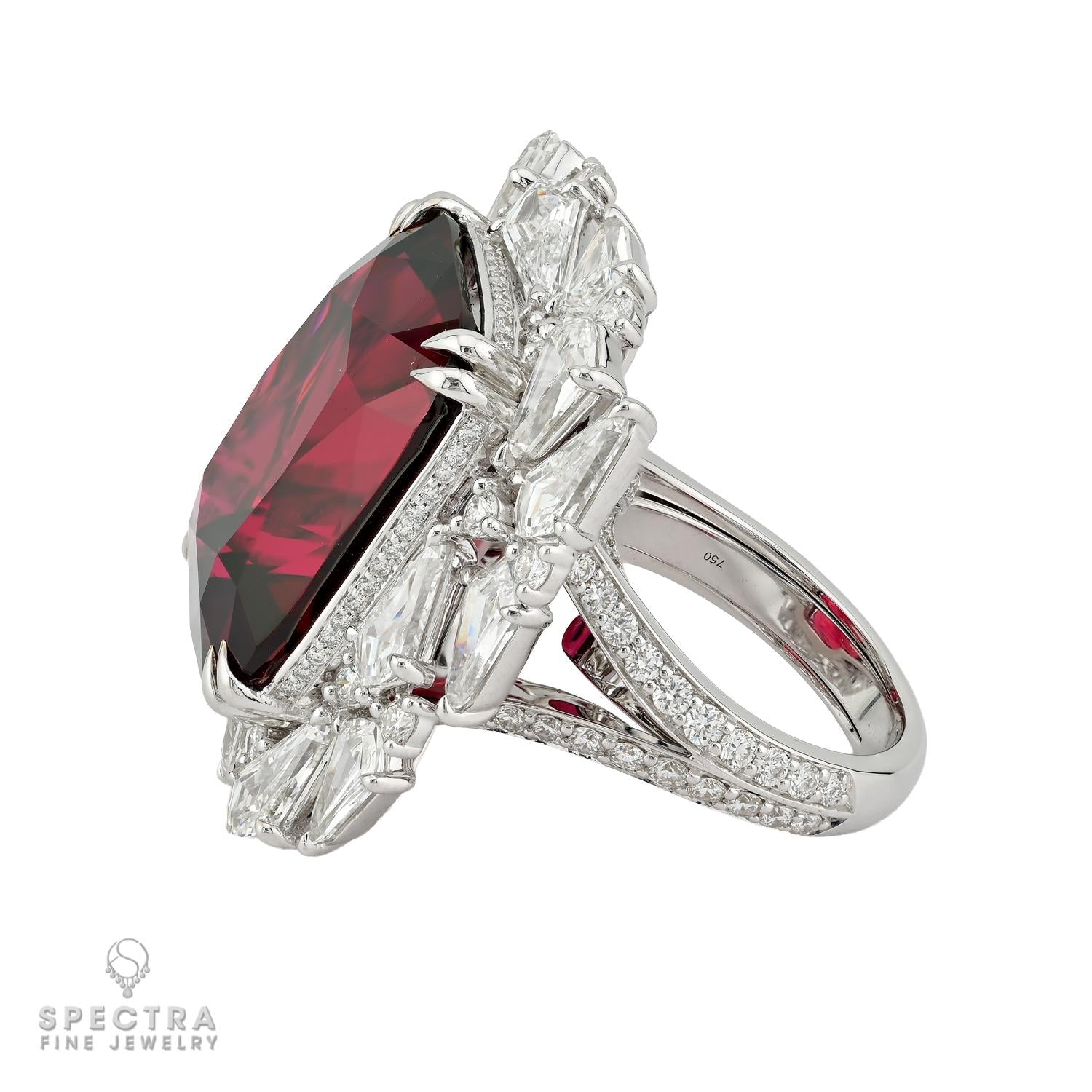 26.33ct Tanzania No Heat Red Spinel & Diamond Ring | Spectra