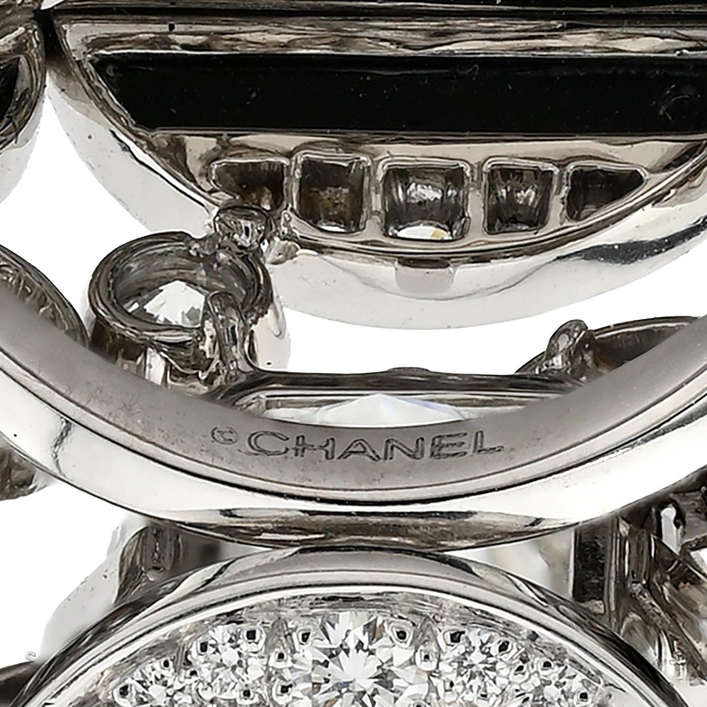 Chanel 6.03ct Emerald Cut Diamond & Onyx 'Morning in Vendome' Ring