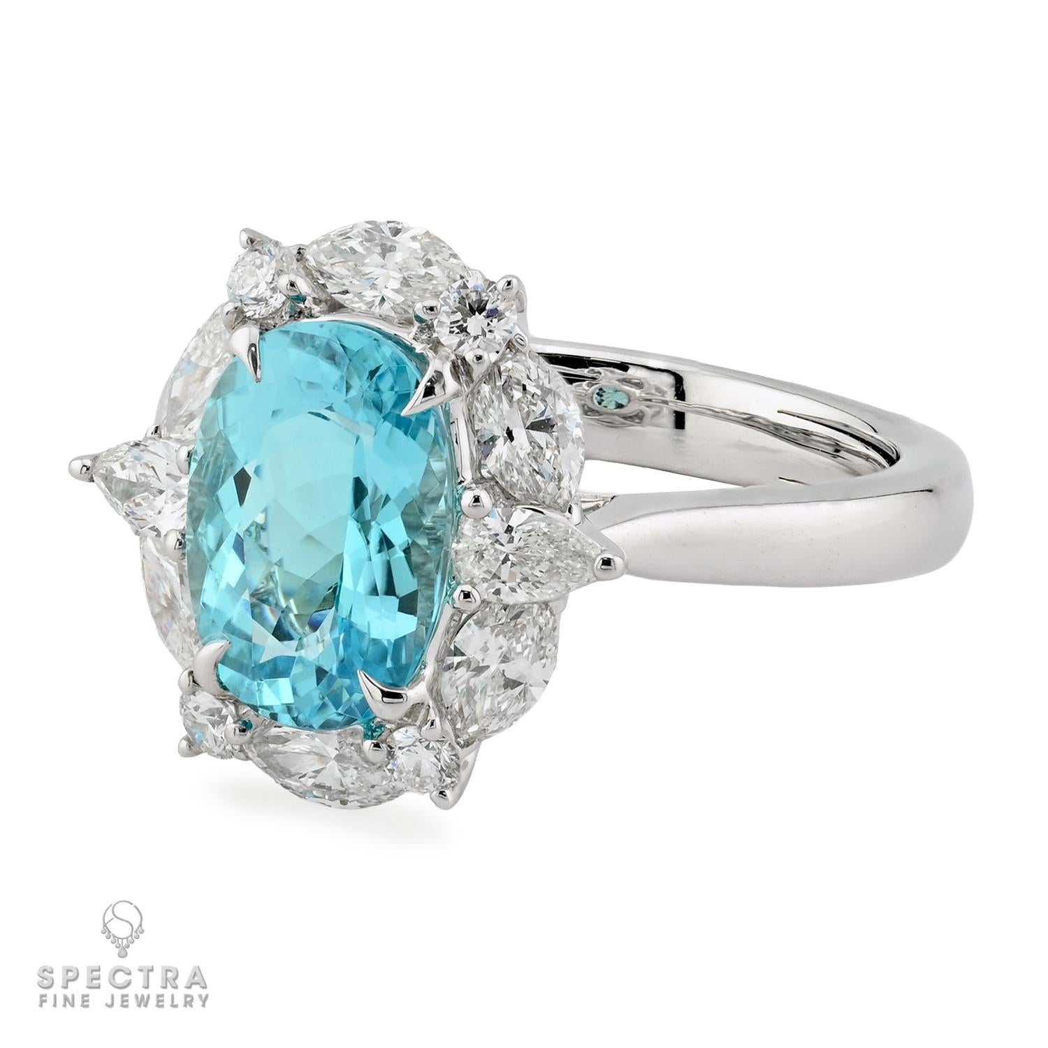 Spectra Fine Jewelry 2.11ct Paraiba Tourmaline Diamond Ring