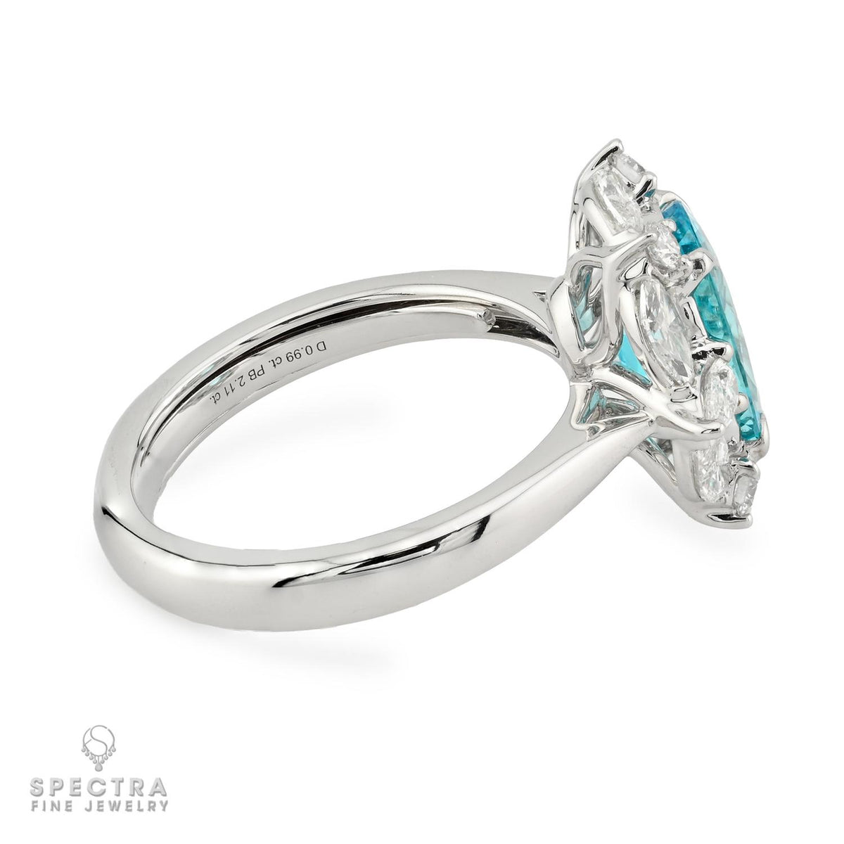 Spectra Fine Jewelry 2.11ct Paraiba Tourmaline Diamond Ring