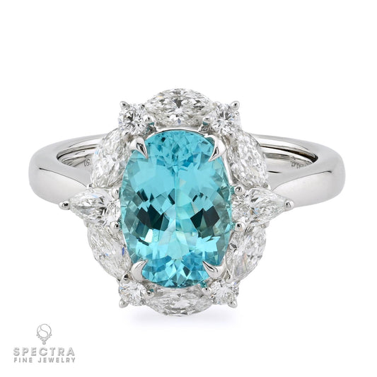 Spectra Fine Jewelry 2.11ct Paraiba Tourmaline Diamond Ring