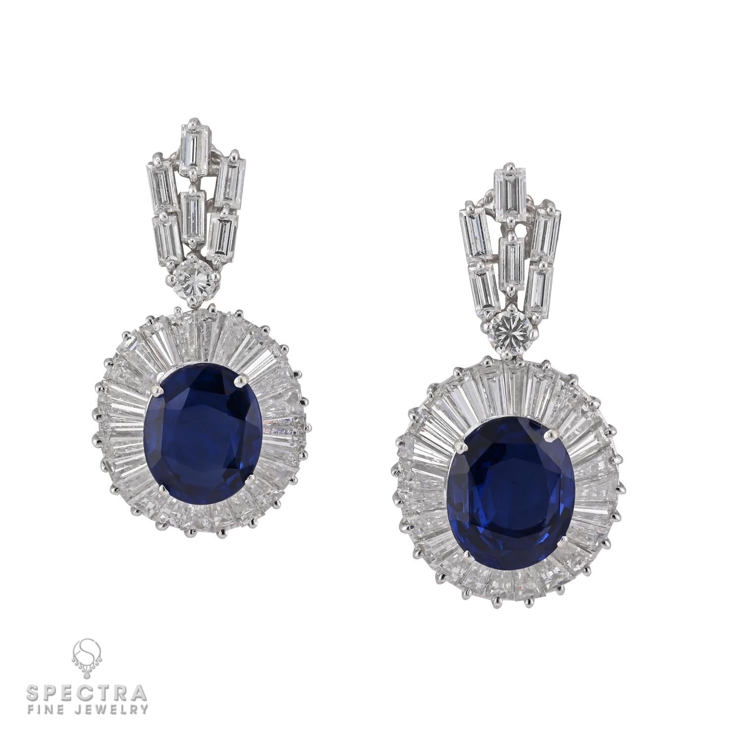Mouawad Platinum Sapphire & Baguette Diamond Parure, 5 Pieces