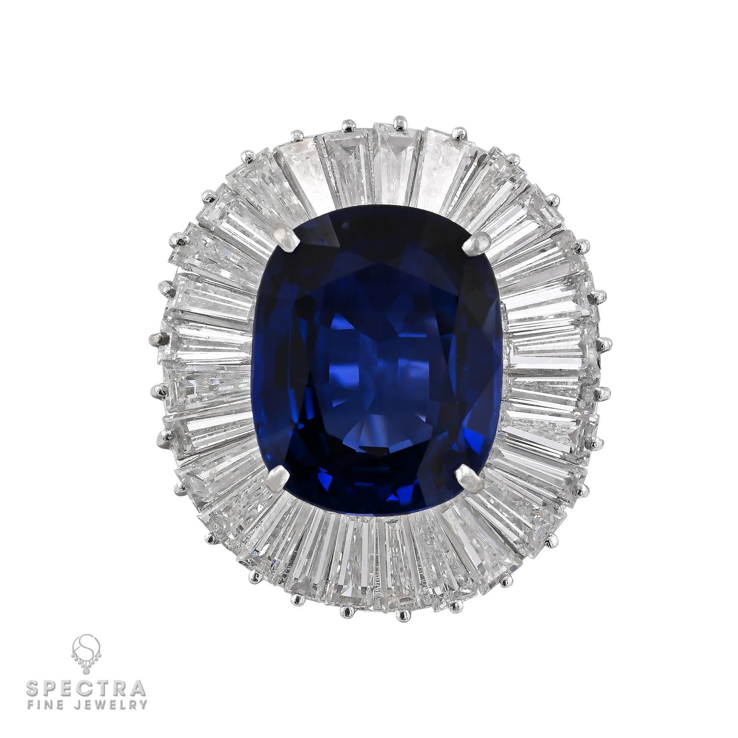 Mouawad Platinum Sapphire & Baguette Diamond Parure, 5 Pieces
