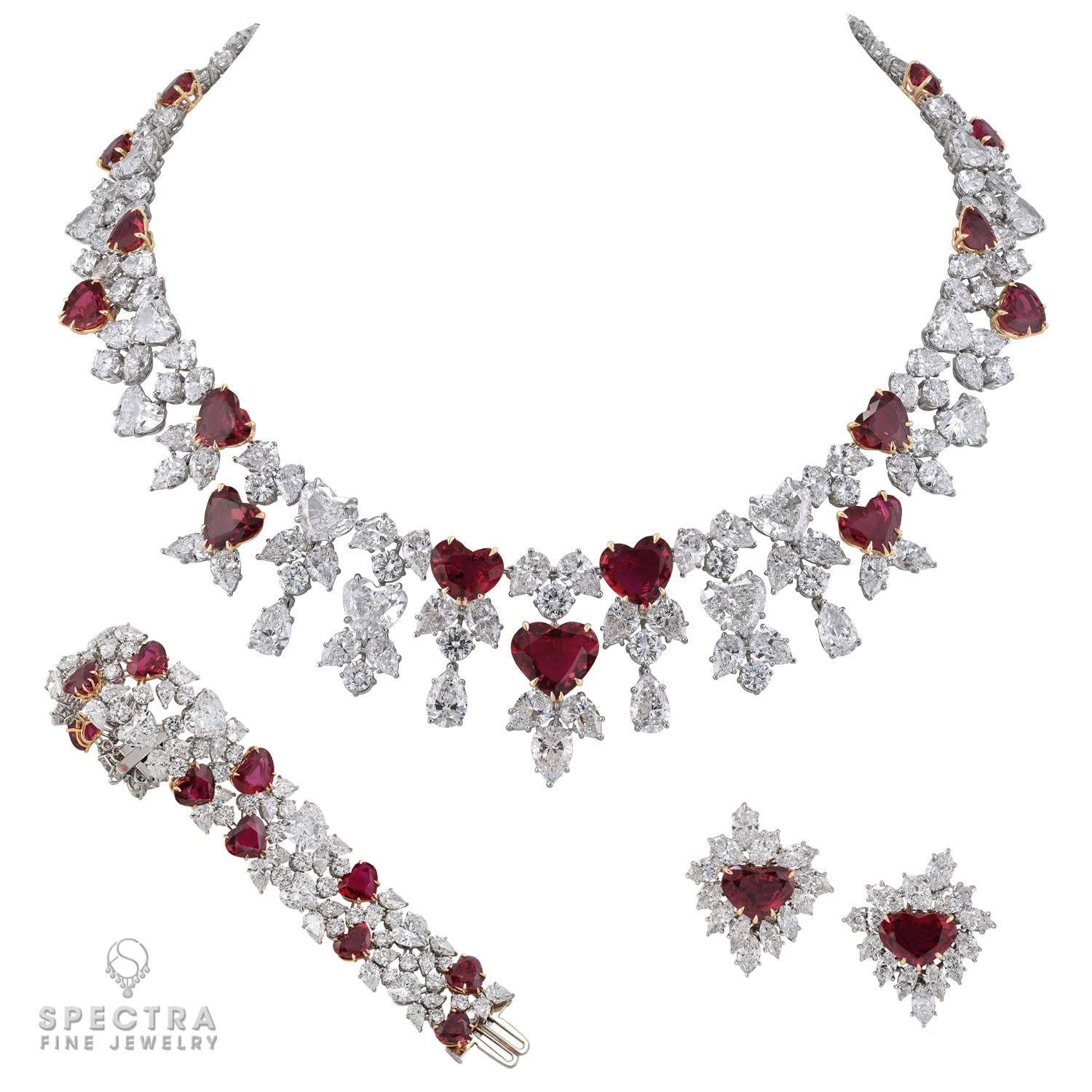 Harry Winston Ruby Diamond Necklace Suite | Signed Luxury Jewelry