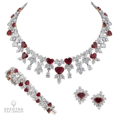 Harry Winston Ruby Diamond Necklace Suite | Signed Luxury Jewelry