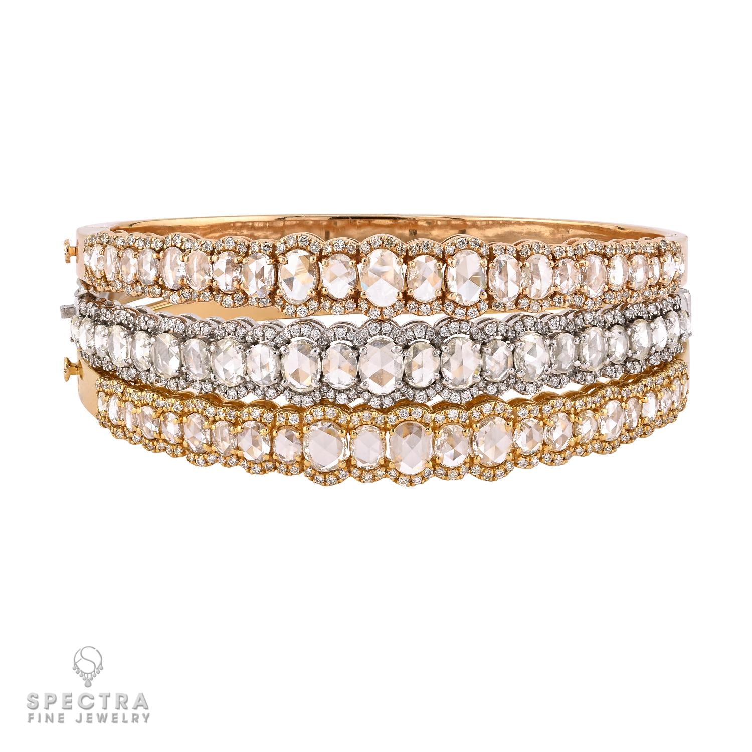 Set of 3 Signed Rose Cut Diamond Bangles – Estate Fine Jewelry