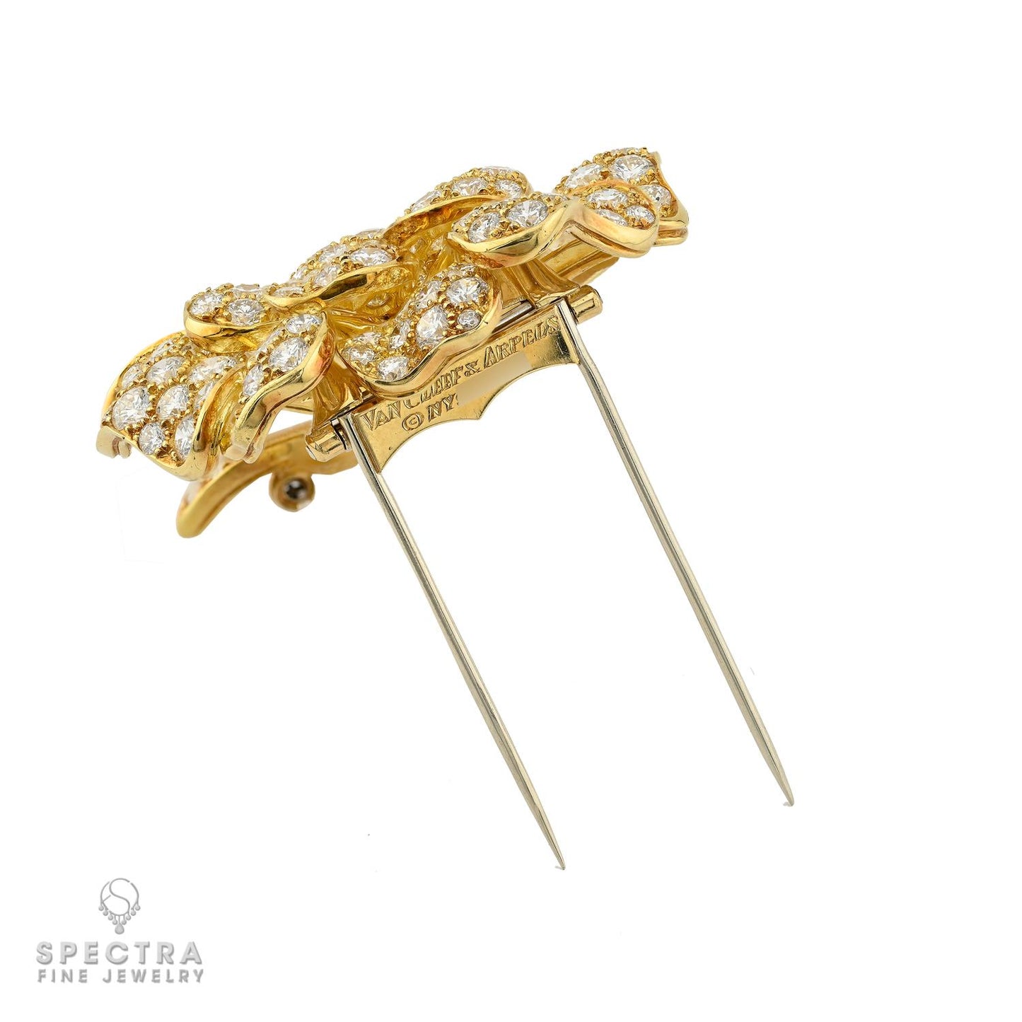 Van Cleef & Arpels Pavot Diamond Brooch & Earrings Set