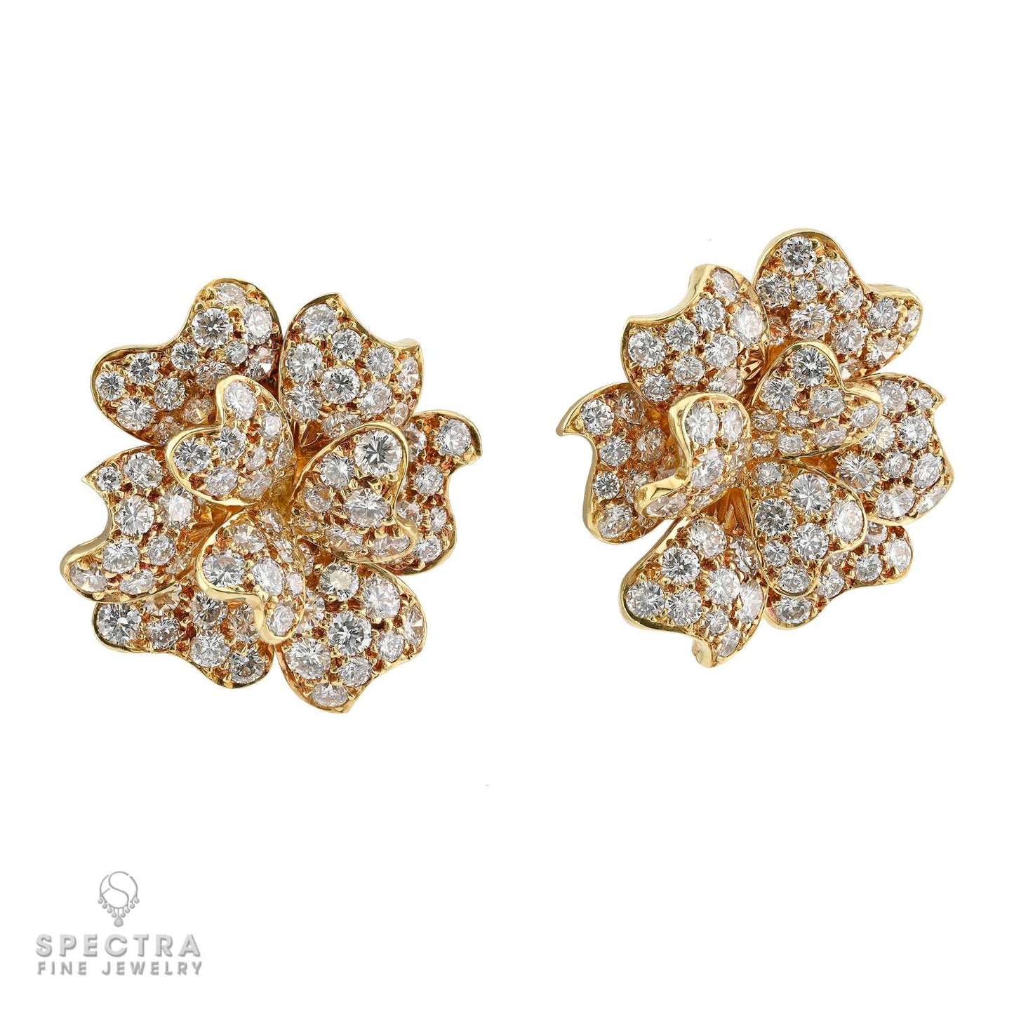 Van Cleef & Arpels Pavot Diamond Brooch & Earrings Set