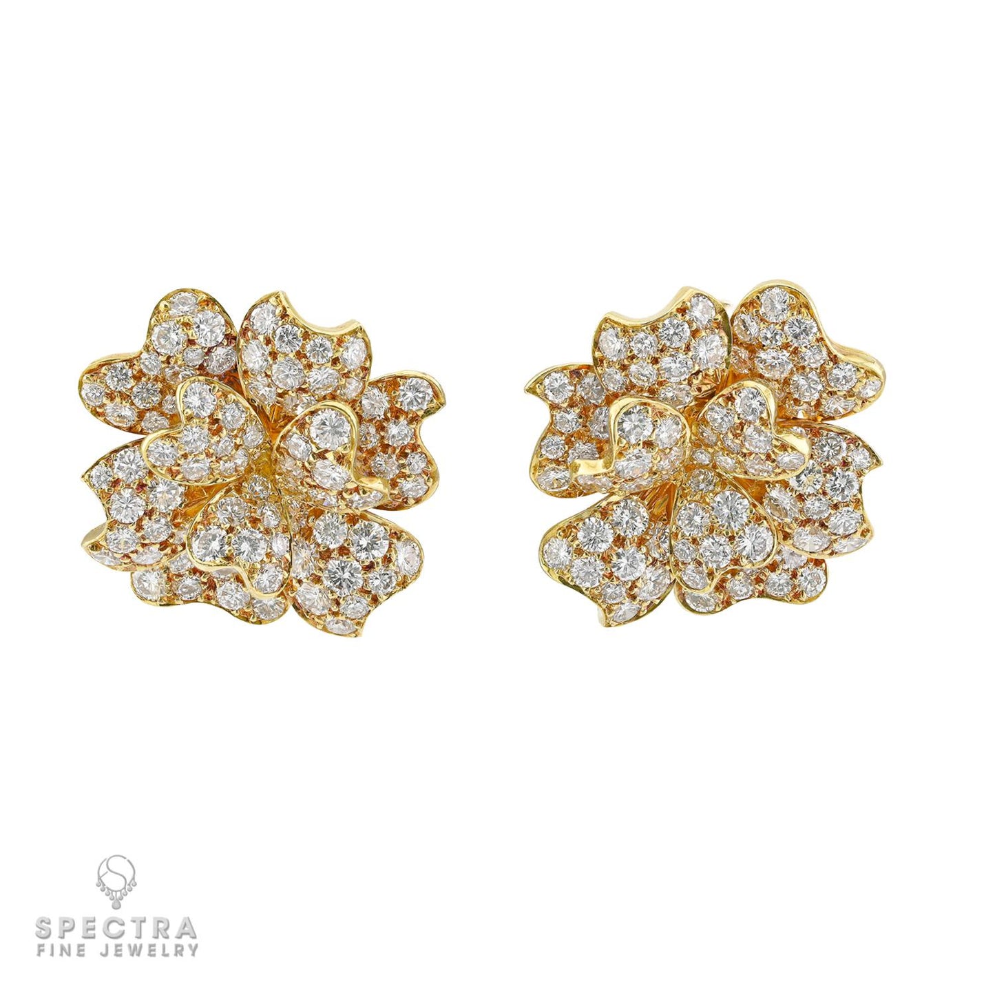 Van Cleef & Arpels Pavot Diamond Brooch & Earrings Set